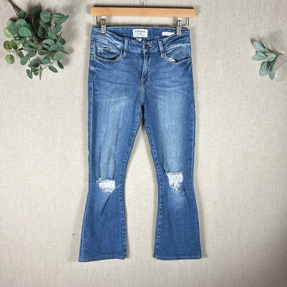 Frame > Le Crop Mini Boot Distressed Jeans 26 - Picture 2 of 6